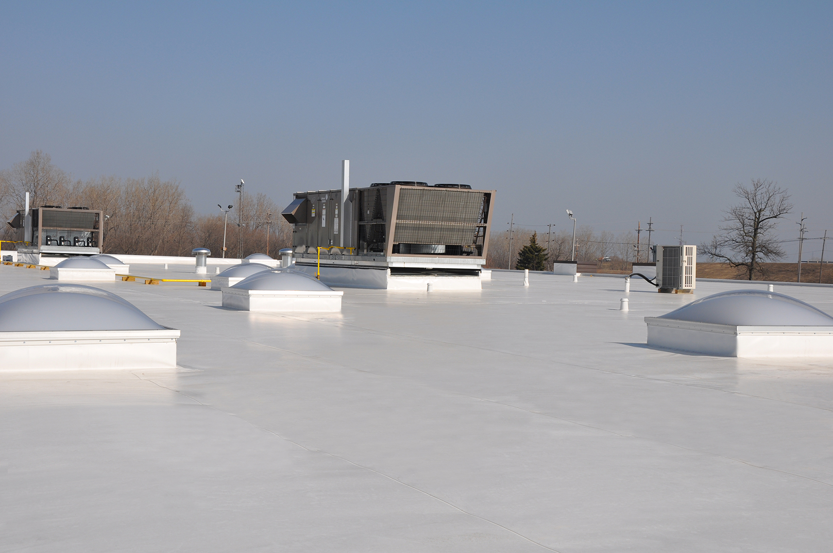 Commercial rooftop with white reflective coating