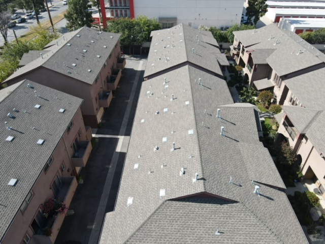 Commercial roof with solar panels